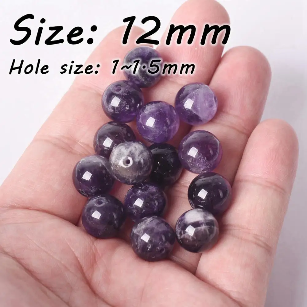 Round 4mm 6mm 8mm 10mm 12mm Natural Stone Rock Loose Spacer Beads lot for Bracelet Jewelry Making Findings DIY Crafts