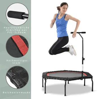 

T-shaped Fitness Trampoline Light Foldable Multifunctional Wear-resistant Durable Indoor Outdoor Exercise equipment (blue / red)