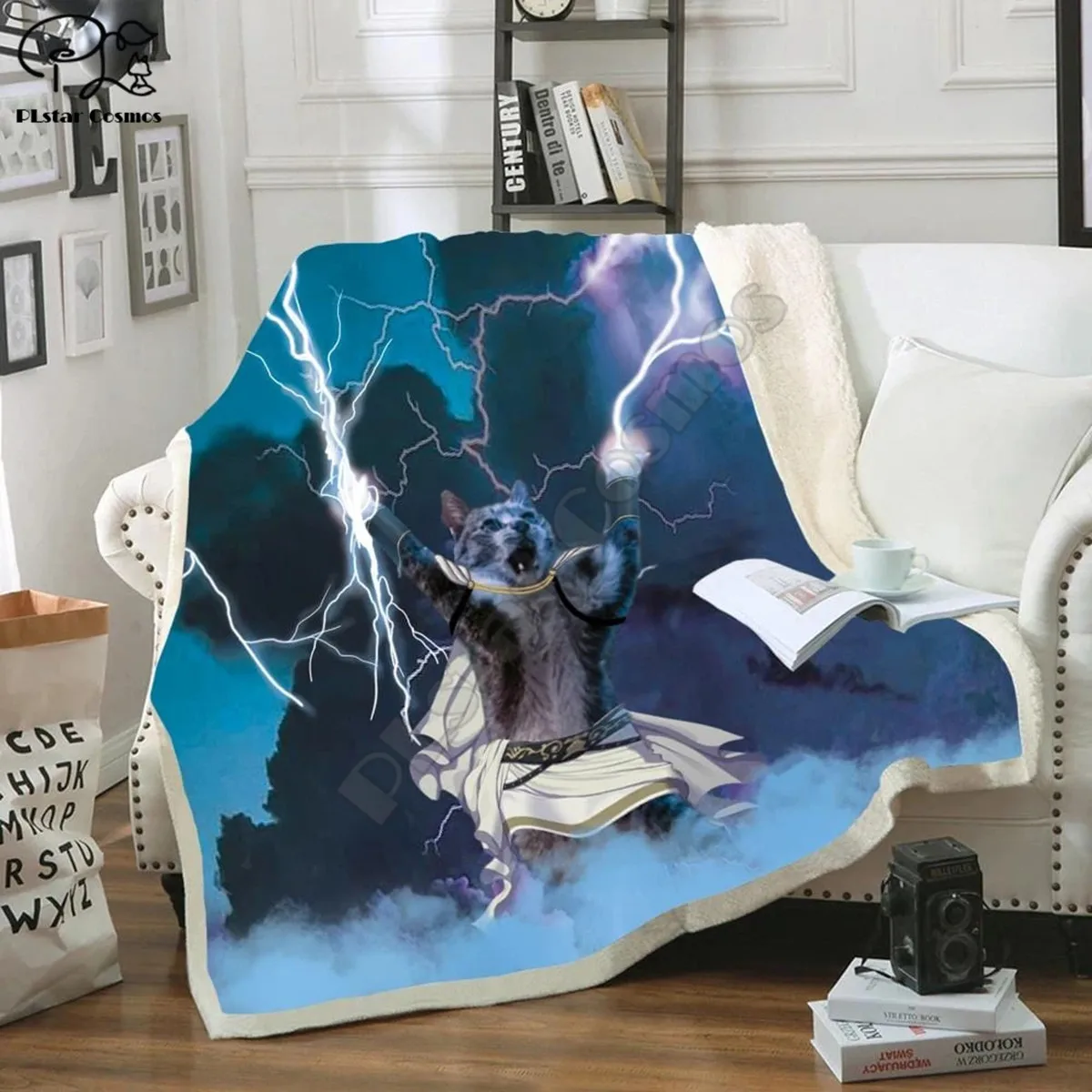 

All Hail Zeus Cat- Fleece Blanket 3D full printed Wearable Blanket Adults/kids Fleece Blanket drop shippng style -2