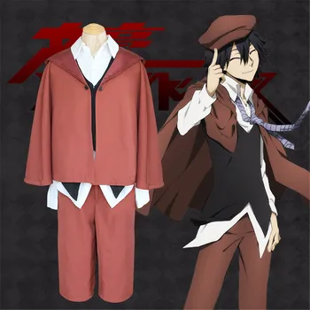 

Anime Bungo Stray Dogs Detective Ranpo Edogawa Cosplay Costumes Cloak + shirt + vest + tie + hat + pants + white socks Uniform