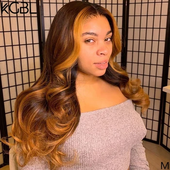 

KGBL 360 Wave Colored Lace Front Human Hair Wigs 8”-24" 250 Density Middle Ratio Brazilian Non-Remy Human Hair Wig For Women