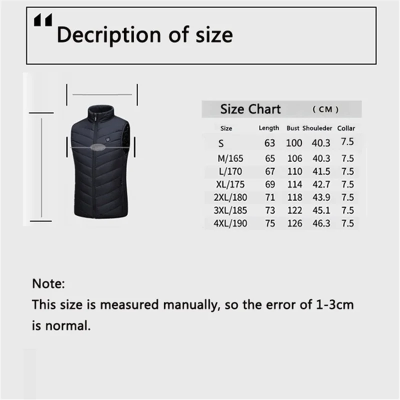 Electric Heated USB Infrared Heating Vest Jacket Winter Flexible Electric Thermal Clothing Waistcoat Chalecos Para Mujer Termico