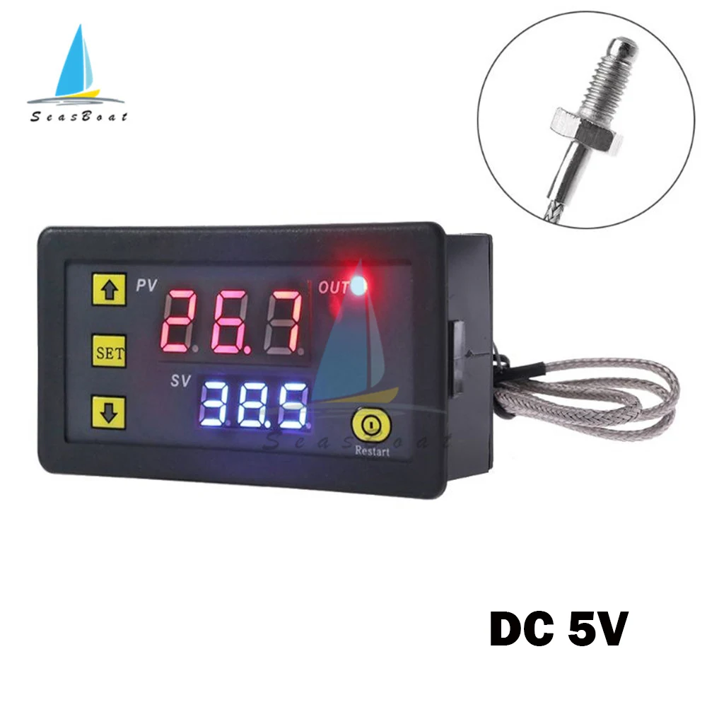Universal Digital Temperature Controller with K-Type Probe and Thermostat Functionality