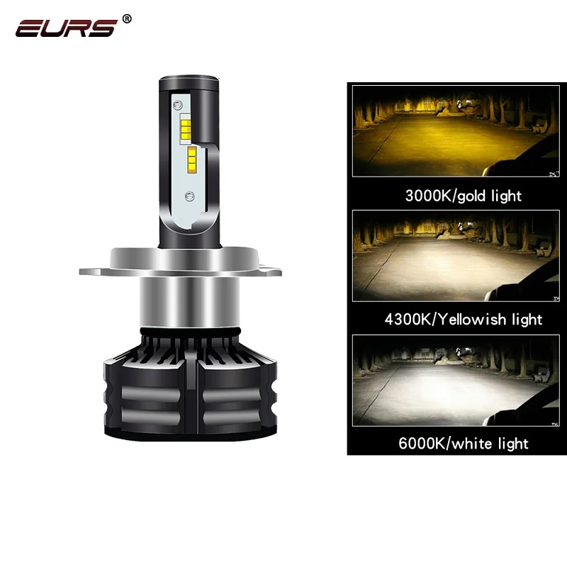 Eurs Led Headlight Bulbs H4 Led H7 T6 12v 24v 60w 10000lm Fog Lamp 3000k  4300k 6000k H11 Led 9005 Hb3 9006 Hb4 D1 D2 D3 D4 - Car Headlight Bulbs(led)  - AliExpress