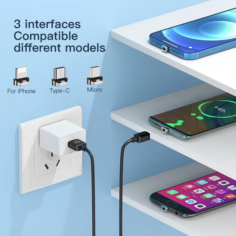 KUULAA Magnetic Cable USB Type C Cord Micro USB C Cable For iPhone Xiaomi Samsung Magnet Phone Charging Cord USBC Wire