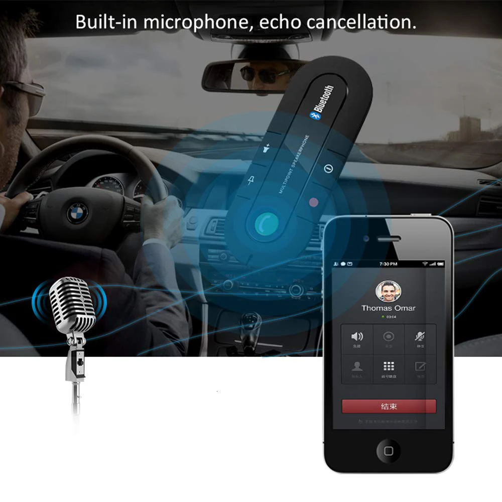 Bluetooth автомобильный комплект MP3 музыкальный плеер многоточечный динамик телефон 4,2 EDR Беспроводная гарнитура для наушников для IPhone Android телефон