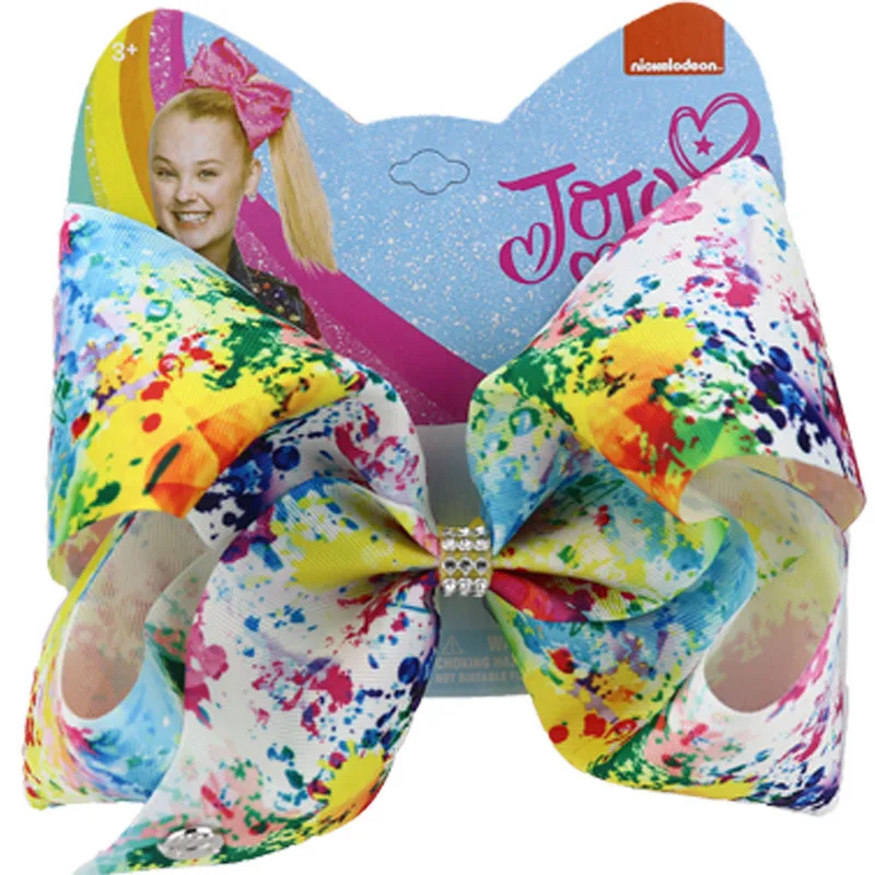 8 дюймов jojo siwa для маленьких девочек, большие банты Jojo с красивым рисунком, заколки с аллигатором, заколка для волос, цветная лента, Детские аксессуары для волос