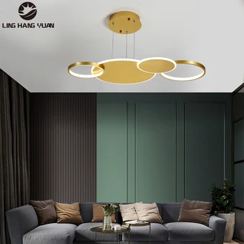 

Metal Led Pendant Light Gold Home Lamp Modern Chandelier Pendant Lamp for Living room Bedroom Dining room Kitchen Gold Luminaire