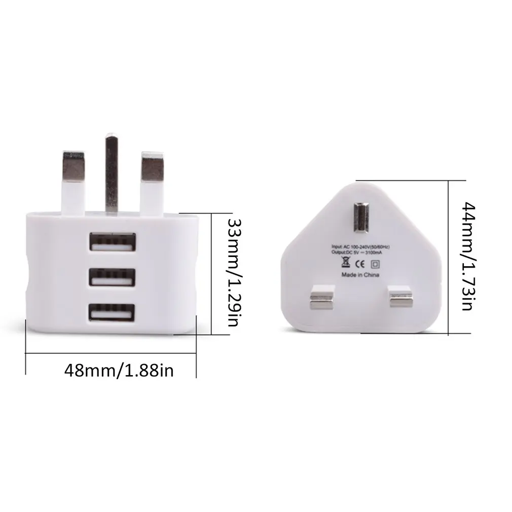 Универсальный 1/2/3-Порты и разъёмы usb вилка стандарта Великобритании 3 настенное устройство адаптер с 1/2/3 Порты usb путешествия Зарядное устройство для зарядки телефона X samsung S9