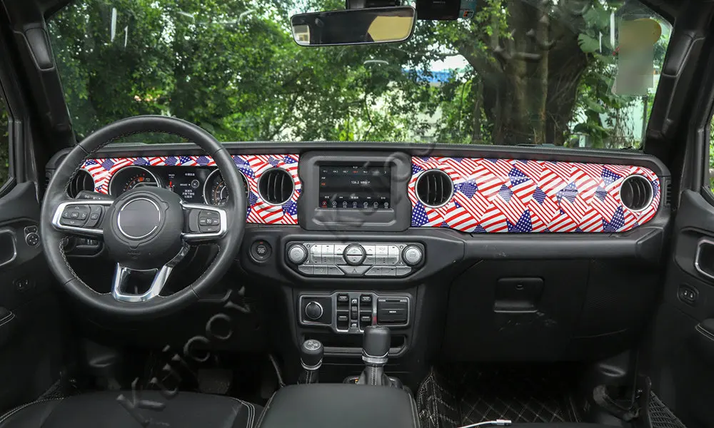 Накладки для салона Jeep Wrangler JL Up центральная консоль декоративная панель Декор покрытие для автомобиля красный