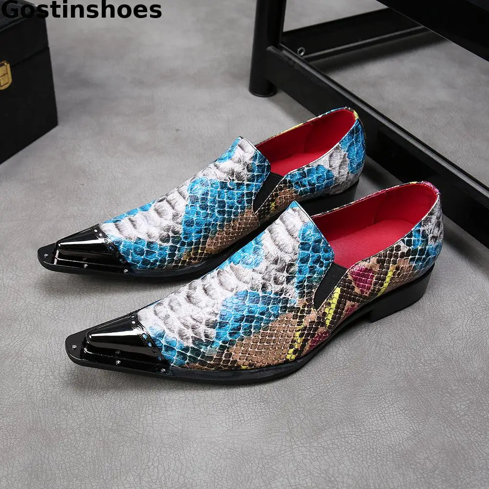 Модная обувь для взрослых повседневные лоферы из натуральной кожи со змеиным