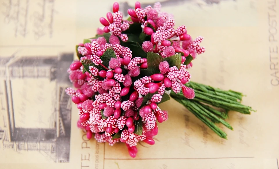 12 шт Многоцветный Пип ягодный цветок для свадьбы сделай сам цветы ручной работы искусственный цветочный пестик тычинка свадебные принадлежности цветок