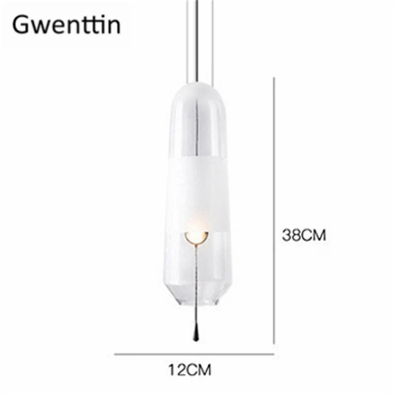Современные стеклянные подвесные светильники лампа для столовой Светодиодная лампа для спальни светильники скандинавский Лофт промышленный домашний декор Luminarias - Цвет корпуса: Прозрачный