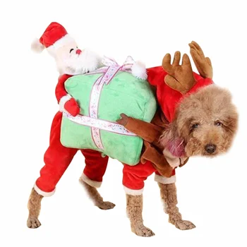 

1PC Carrying Gift Funny Adorable Soft Pet Clothes Xmas Costume Dog Costume for Decoration