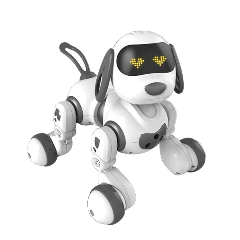 Детская развивающая обучающая игрушка RC робот Электрический Смарт-светодиод для домашних собак светильник жесты зондирующий обмен пение танцы робот собака - Цвет: Черный