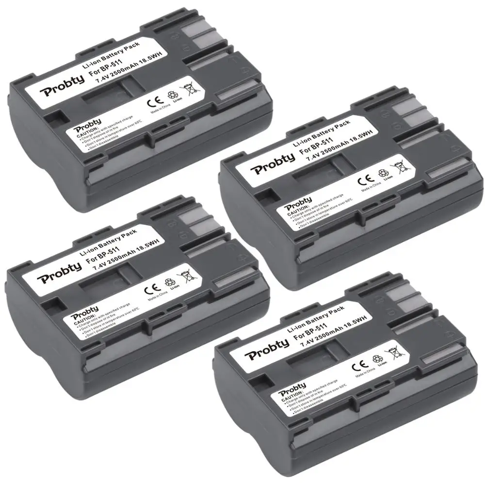 2500mAh BP-511 BP-511A Batteries for Canon EOS 5D 10D 20D 30D 40D 50D 300D PowerShot G1 G2 G3 G5 G6 Digital Camera images - 6