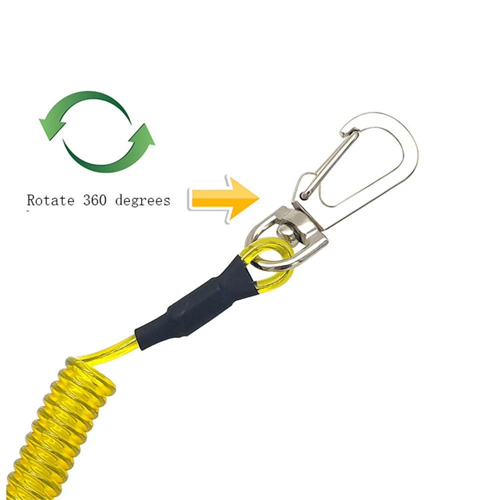 Key Lanyard Fishing Missed Rope Key Cord Key Chain Elastic Coil Stretch Tether Fashion Wire Spring Rope Lockable Key Cord