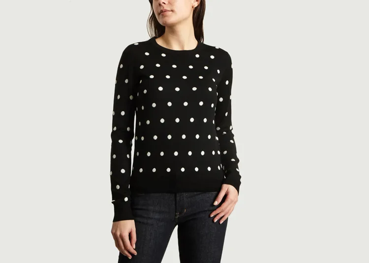 

New point merino wool sweater female long sleeve turtleneck sweater dot a turtleneck sweater render wear outside