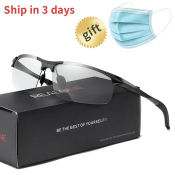 

Mens Driving Photochromic Sunglasses with Polarized Lens Aluminum Sport Sun Glasses for Men Transparent Change Gray Eyewear 5933