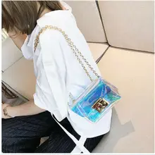 Сумки через плечо для женщин Прозрачные сумки модные женские лазерные Наплечная Сумка цепочка сумка женская сумка