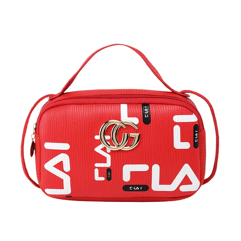 

[Sheng chuang Beauty] Printed Letter Contrast Color Shoulder Bag WOMEN'S Bag 2020 New Style Popular Fashion Cool Oblique Bag Han
