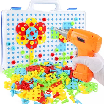 

Children Toys Electric Drill Nut Disassembly Match Tool Educational Toys Assembled Blocks Sets For Boys Building Toy