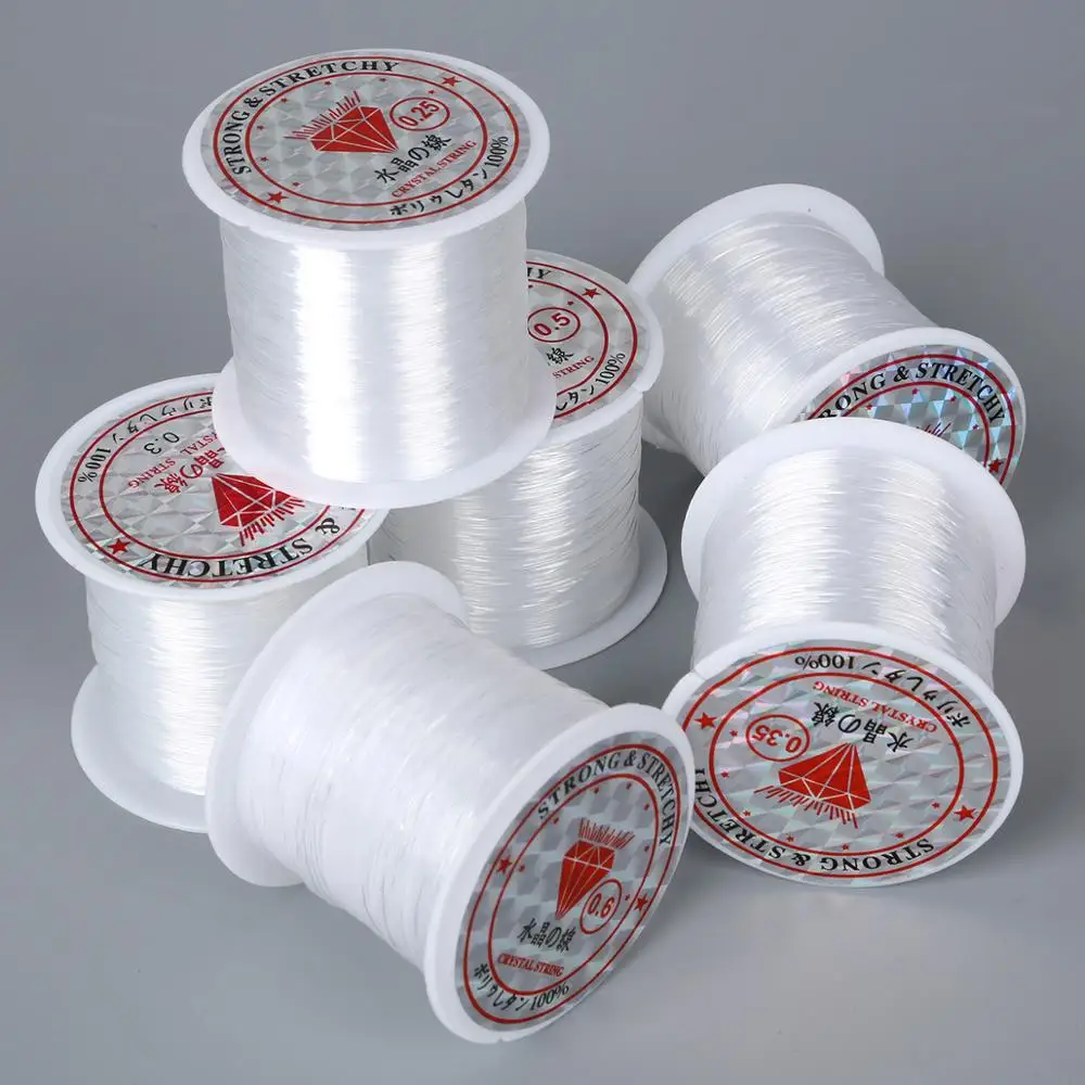 1 Roll 0.2/0.25/0.3/0.35/0.4/0.45/0.5/0.6mm Transparent Beading Cords Fishing Line For DIY Jewelry Making Accessories | Украшения и