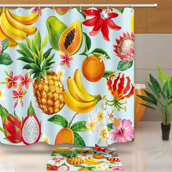 

MTMETY Colorful fruit shower curtain Fruit shower curtain Polyester Fabric High Quality Mildew Resistant Bathroom Curtains