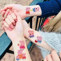 Peppa Свинья тату наклейки мультфильм игрушки набор Джордж семья и друзья водяные дети детские игрушки подарки