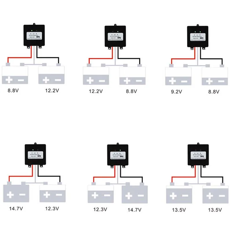 

Simple design Battery Equalizer Easy to use Black 70*70*27mm For lead-acid Batteris Balancer