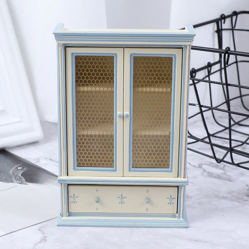 

1:12 Dollhouse Miniature Kitchen Furniture White Cupboards Display cabinet
