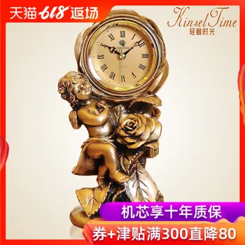 

Angel European style retro fashion bedroom children's bedside personality lovely clock package post rural desk quartz clock
