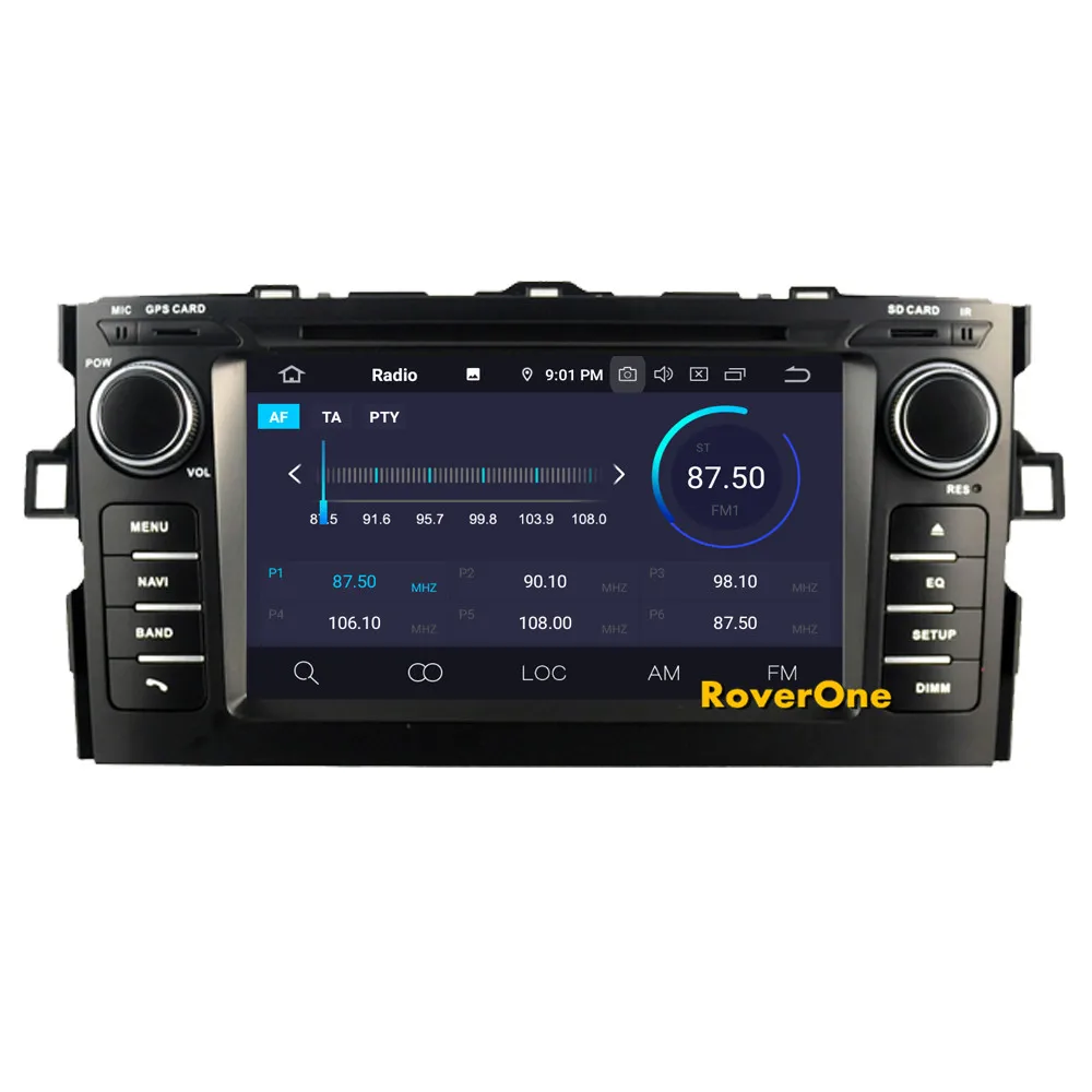 Perfect RoverOne Car Accessories For Toyota Auris 2008 - 2012 Android 9.0 4G+64G Auris DVD GPS Navigation Head Unit Radio Stereo 8