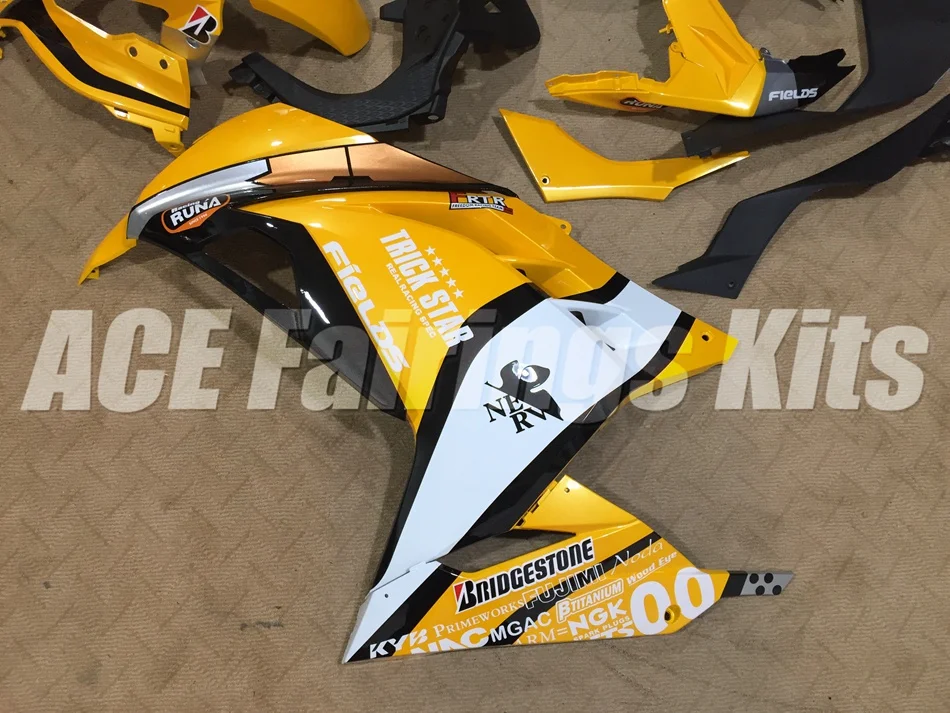 ABS обтекатель комплект для Kawasaki Ninja300 EX300 300R 2013 13 14 15 16 17 Обтекатели набор(литья под давлением) желтый