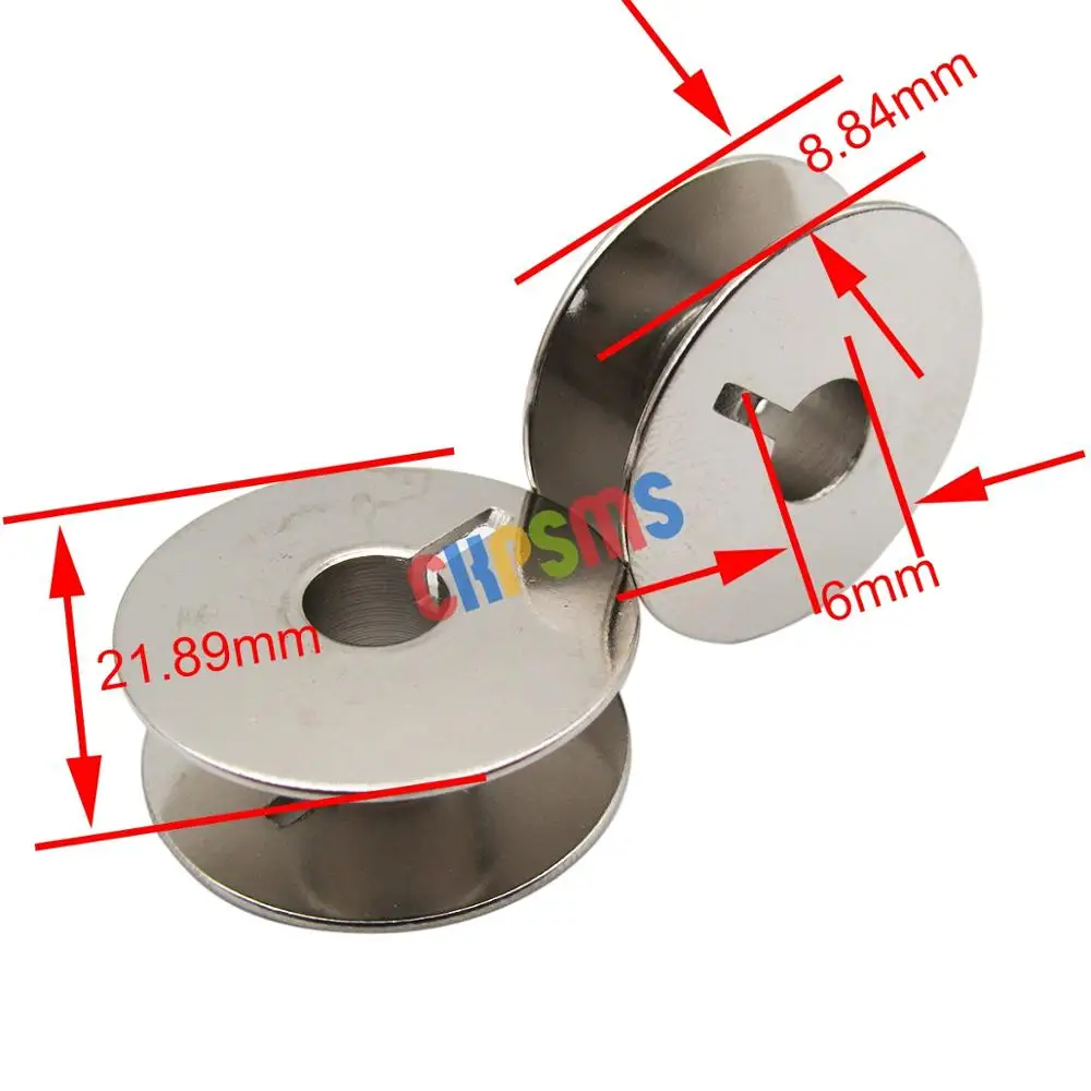 CKPSMS 10-Pack Large Aluminum Bobbins - Compatible With Singer 29-30, 29K72, 29U171, 29U172, 29U172A Sewing Machines