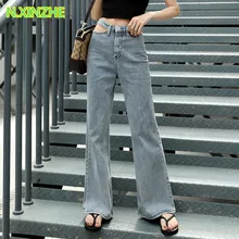 Женская одежда женские Леггинсы для йоги однотонные потертые длинные джинсы из чистого хлопка женские модные повседневные свободные винтажные женские джинсы 9505