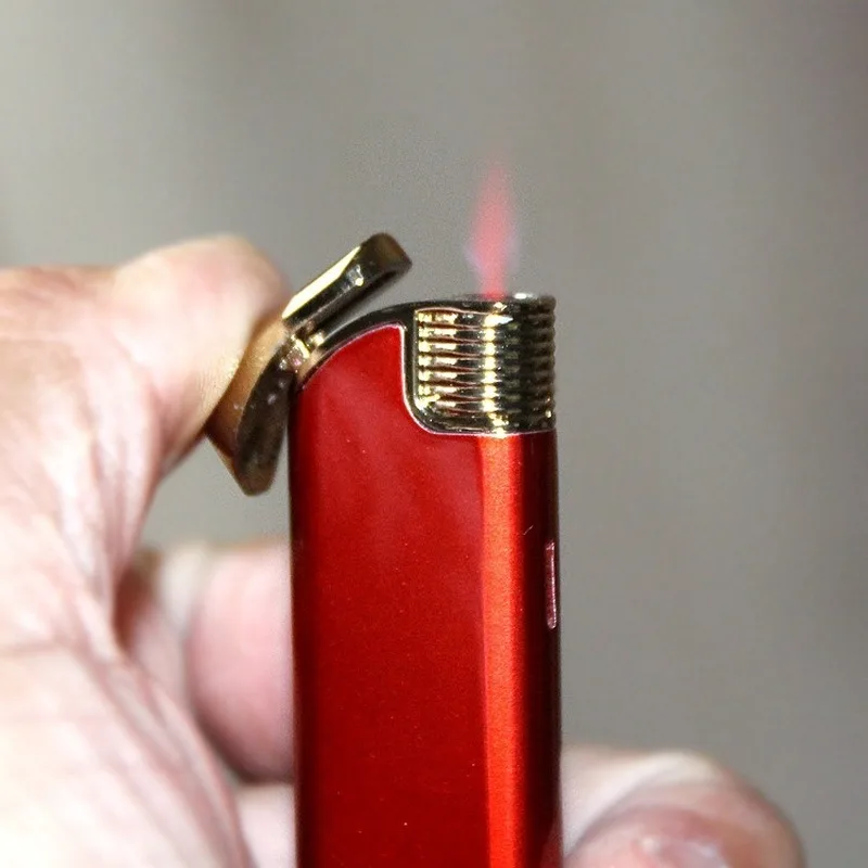 

Straight Into The Red Fmale Windproof Metal Inflatable Lighter Portable Encendedores Isqueiro Accessories Gadgets for Men