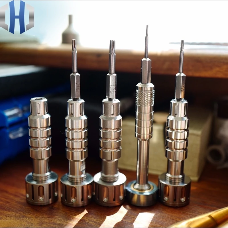 

Titanium Alloy Copper Brass Version Gyro Screwdriver Set EDC Multifunctional Screwdriver Set