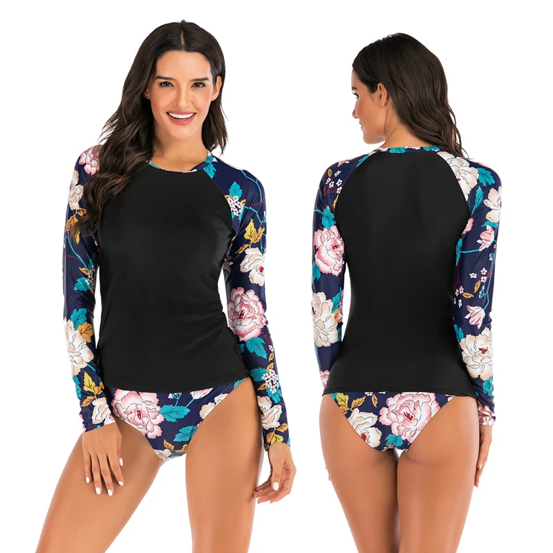 Traje de baño de las damas de cegón с длинными рукавами 22 trajes de Баньо Сплит trajes de Баньо Ретро trajes de Баньо de playa trajes d - Цвет: 7798