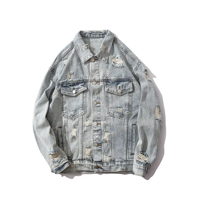 destroyed oversized denim jacket