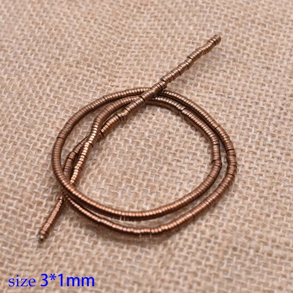 13-3x1mm Yanqi 3/4mmNatural каменный диск Форма бусины из гематита плоские круглые бусины для самостоятельного изготовления ювелирных изделий браслет 1" без магнитной - Цвет: 13-3x1mm