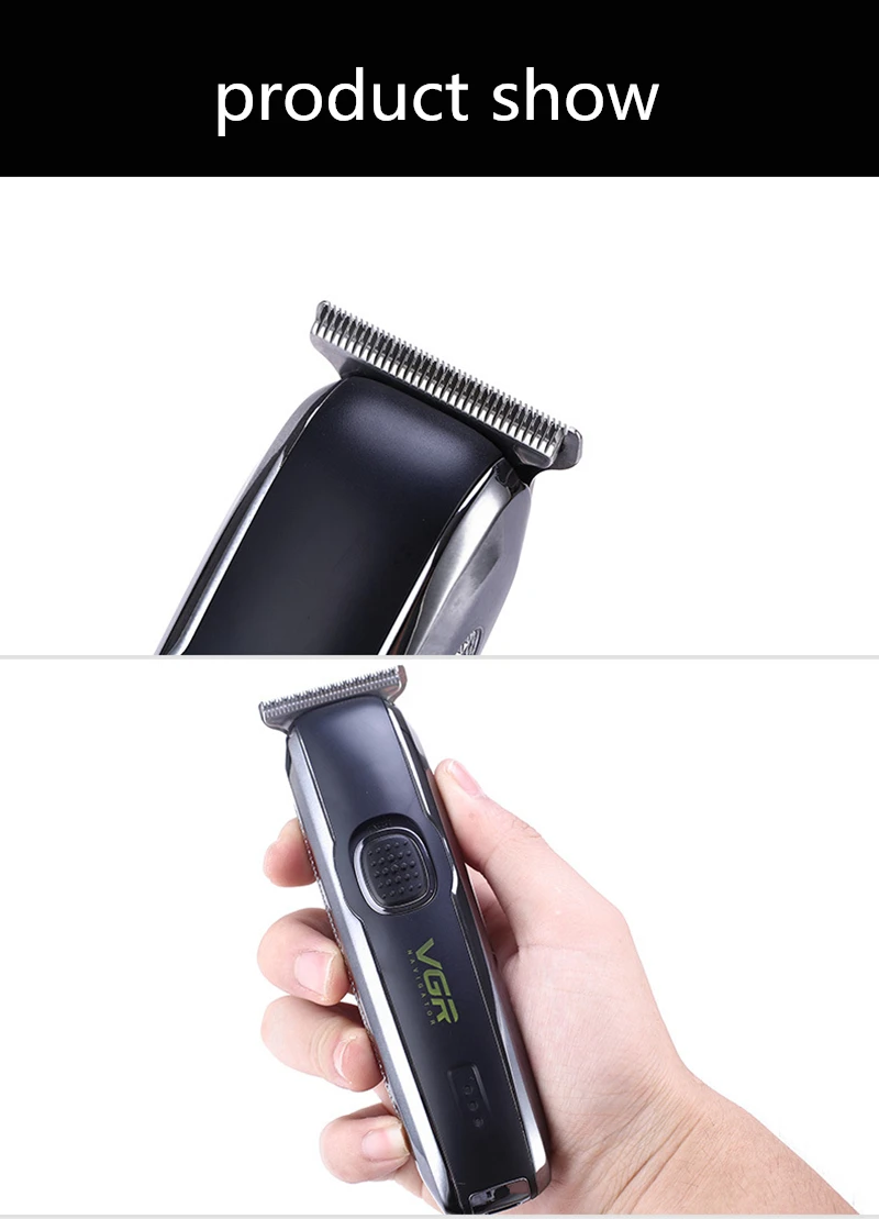 VGR профессиональная машинка для стрижки волос USB перезаряжаемая электрическая триммер для волос для мужчин триммер для бороды мини машинка для бритья волос Мужская бритва