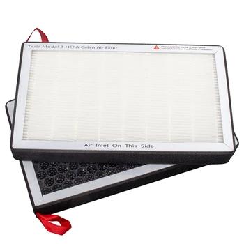 

2pcs/pack Activated Carbon HEPA Repairing Air Filter Maintenance Protection Air-Conditioning Replacement Parts For Tesla Model 3