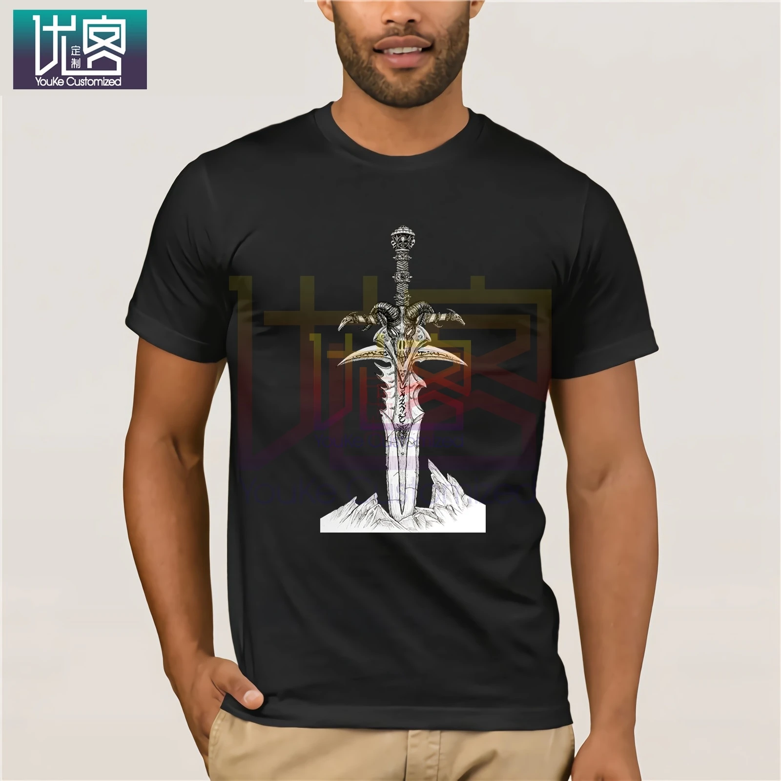 Футболка World of Warcraft Frostmourne Hungers Art популярная футболка с круглым вырезом 100% хлопок