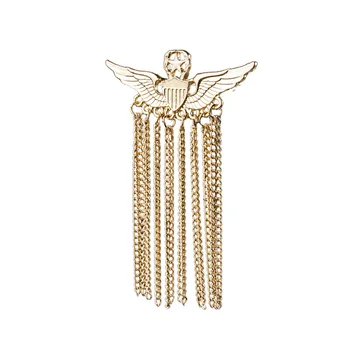 

Korean New Alloy Star Wing Brooch Tassel Chain Lapel Pin Suit Shirt Badge Brooches Jewelry for Men Accessories Gifts