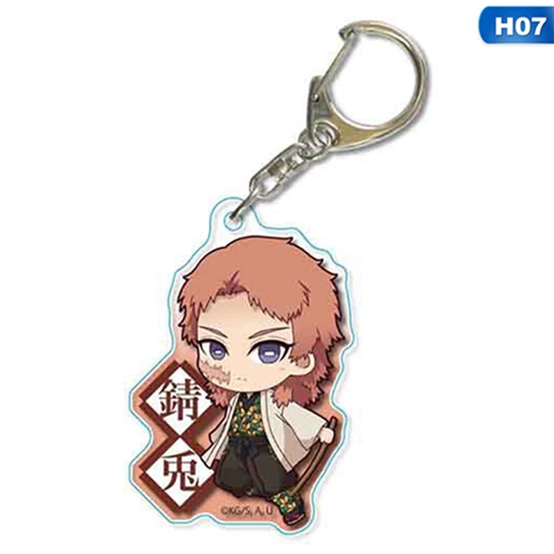 Аниме-брелок для ключей Demon Slayer: Kimetsu No Yaiba брелок мультяшная фигурка модель акриловое кольцо для ключей