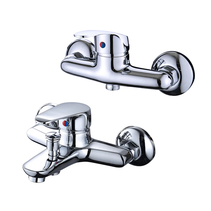 Настенный смеситель для ванны душа латунный Смеситель холодной и горячей воды с