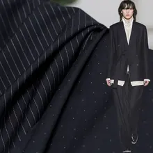 Белый вощеный горошек в полоску двухслойная камвольная шерстяная ткань материал одежды женские костюмы куртка швейная ткань портной