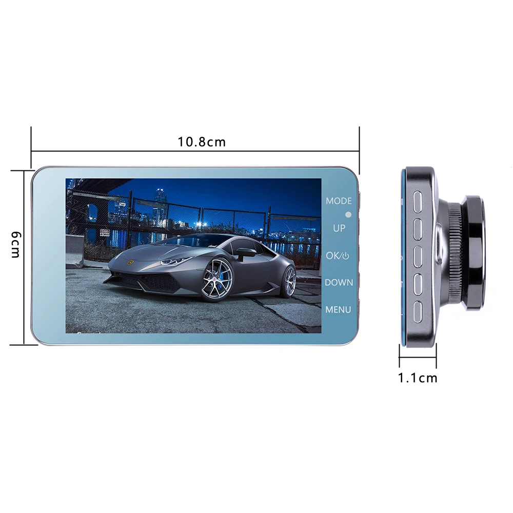 8Dash Cam New Dual Lens Car DVR Camera Full HD 1080P 4 IPS Front+Rear Mirror Night Vision Video Recorder Parking Monitor