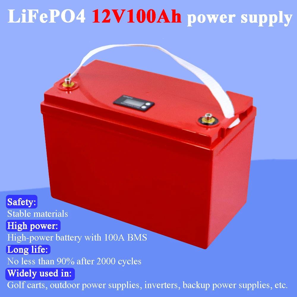 Land Voyager 12V 100AH lifepo4 батарея с 100A BMS 4S 12 8 V 1200W резервного копирования инвертирующий